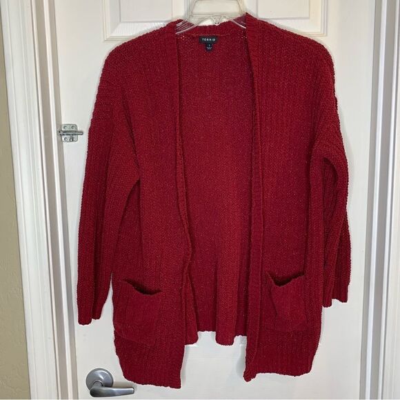 Torrid Wine colored sweater with metallic detail Size 1 - Picture 3 of 11